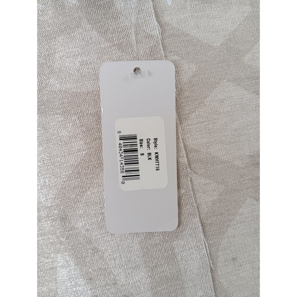 L Space by Monica Wise Black White Print Cross Back Halter‎ Bikini Top S - Picture 4 of 9